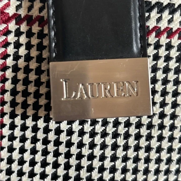 !!SOLD!!Lauren Ralph Lauren Black and White Checkered Tote Bag Set - Picture 13 of 13